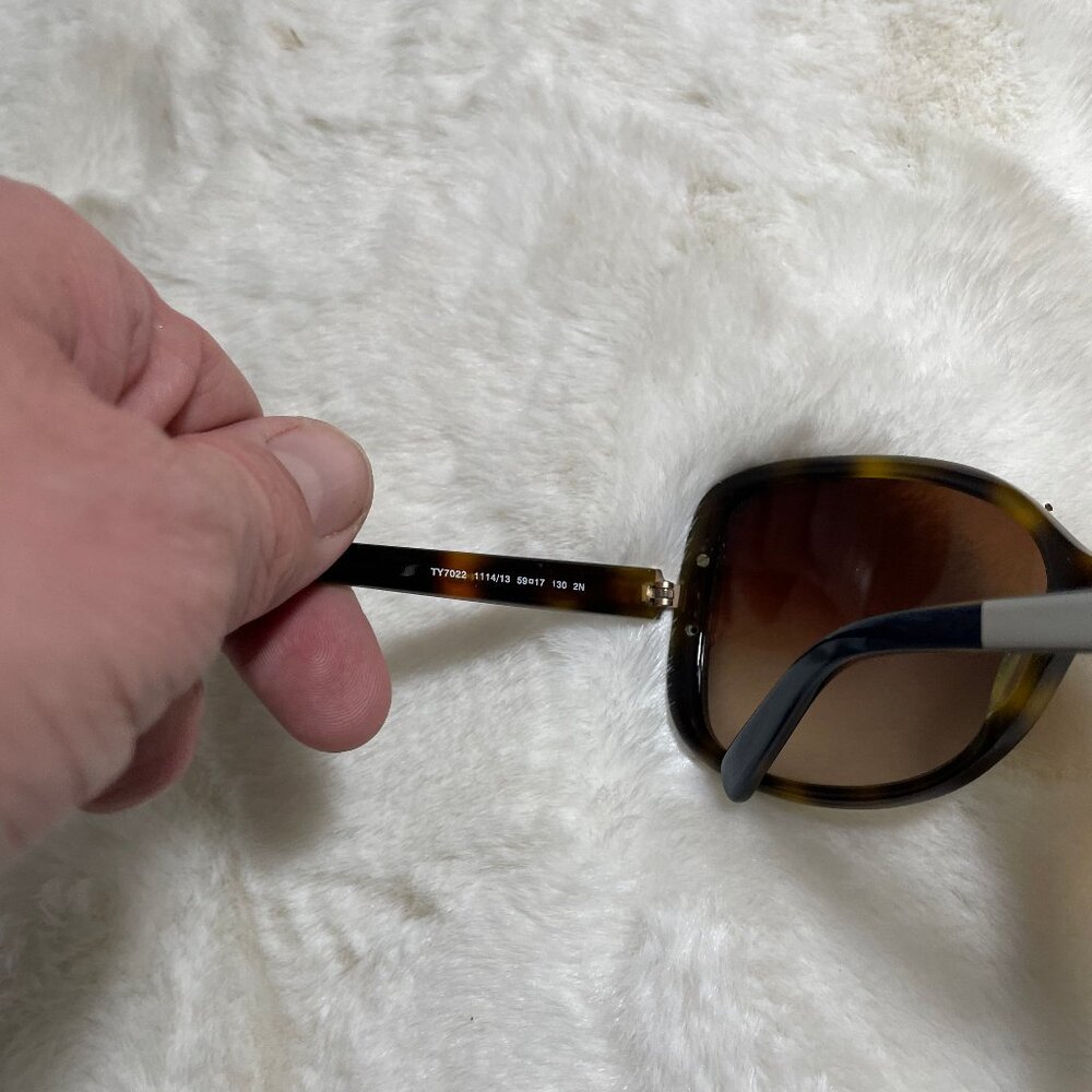 Tory Burch Color Block Tortoise Shell Bug Eye Lar… - image 7